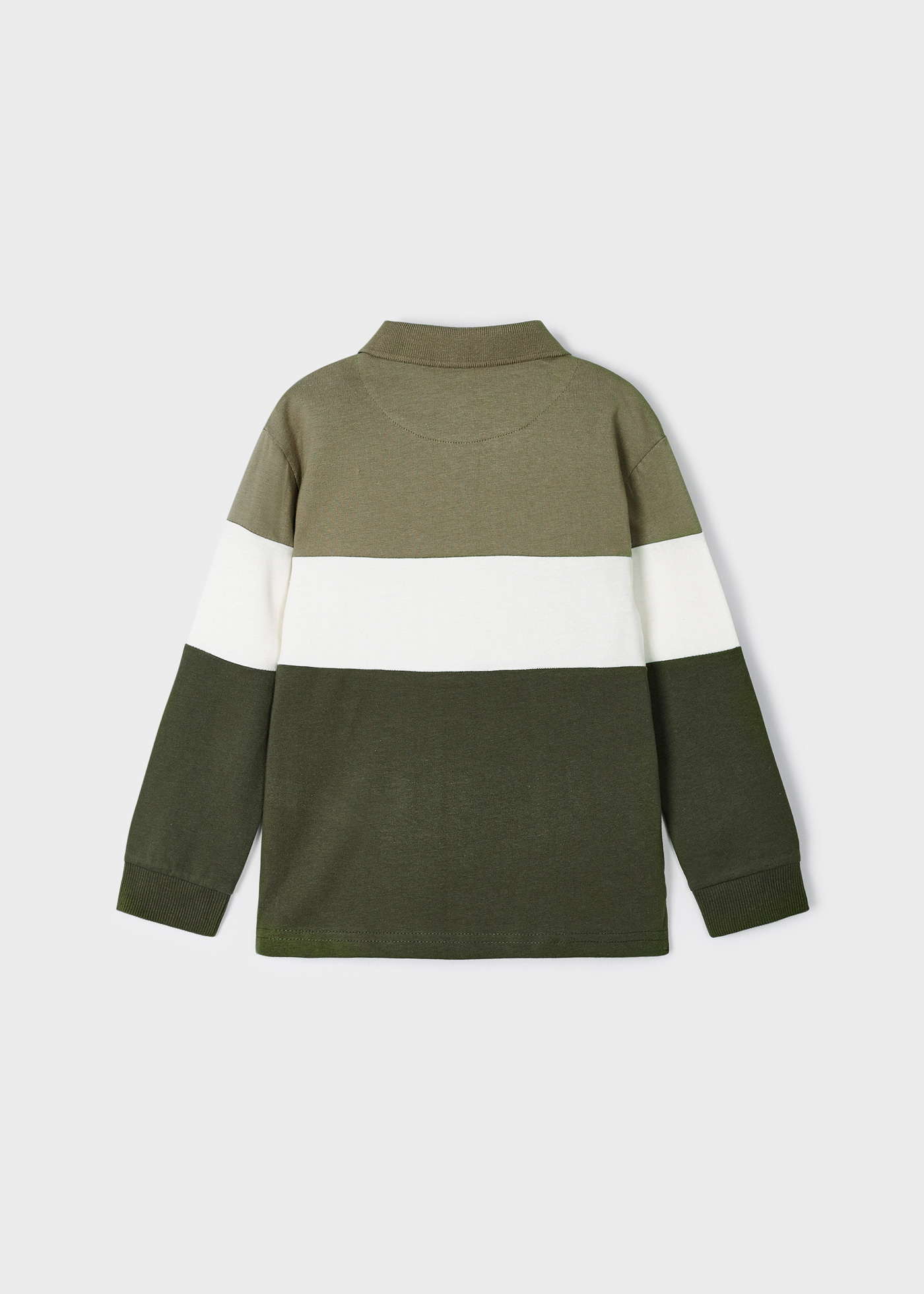 Polo infantil Better Cotton com blocos de cores