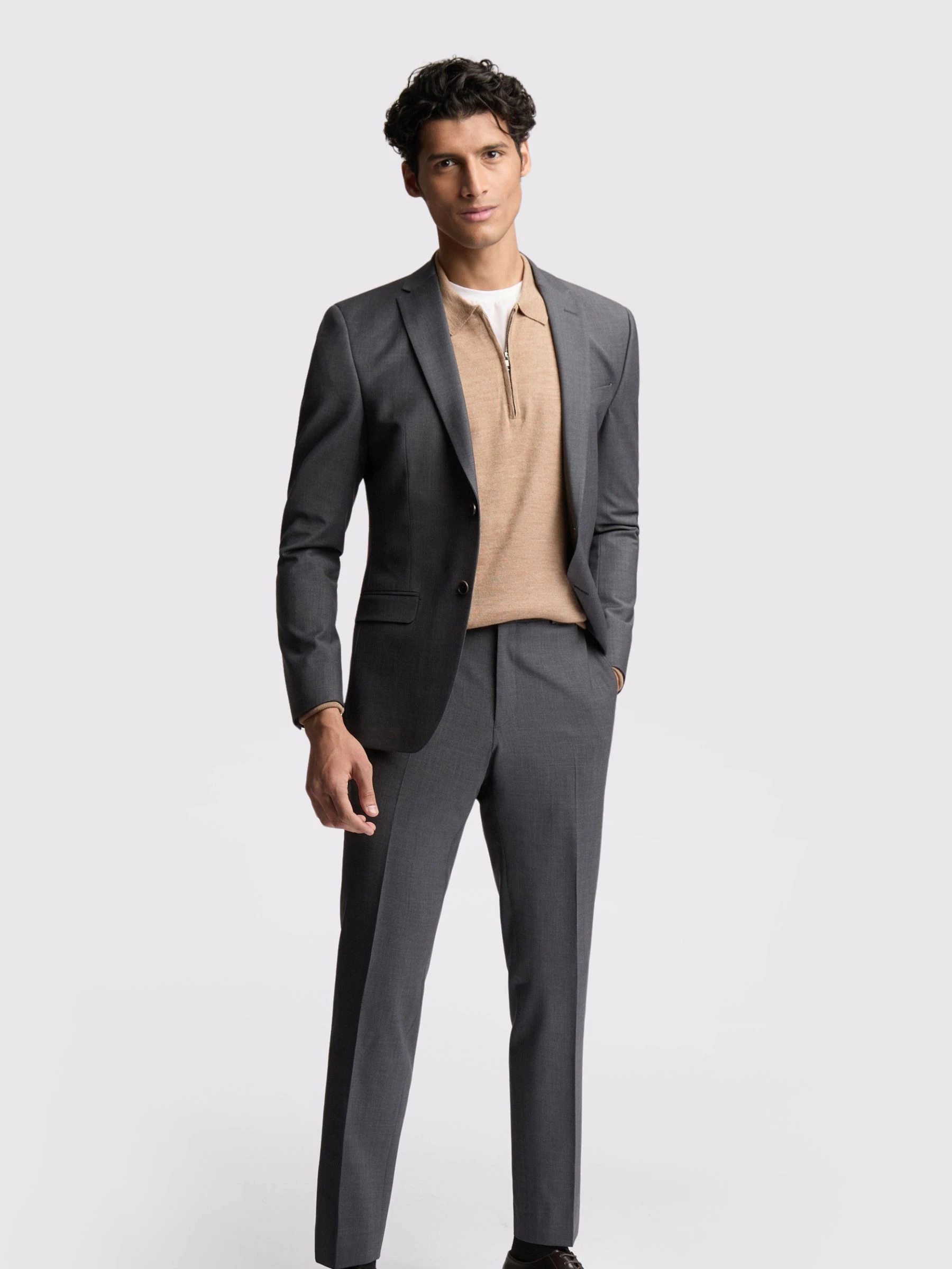 Ted Baker Tailoring Prem Charcoal Grey Panama Slim Suit Jacket