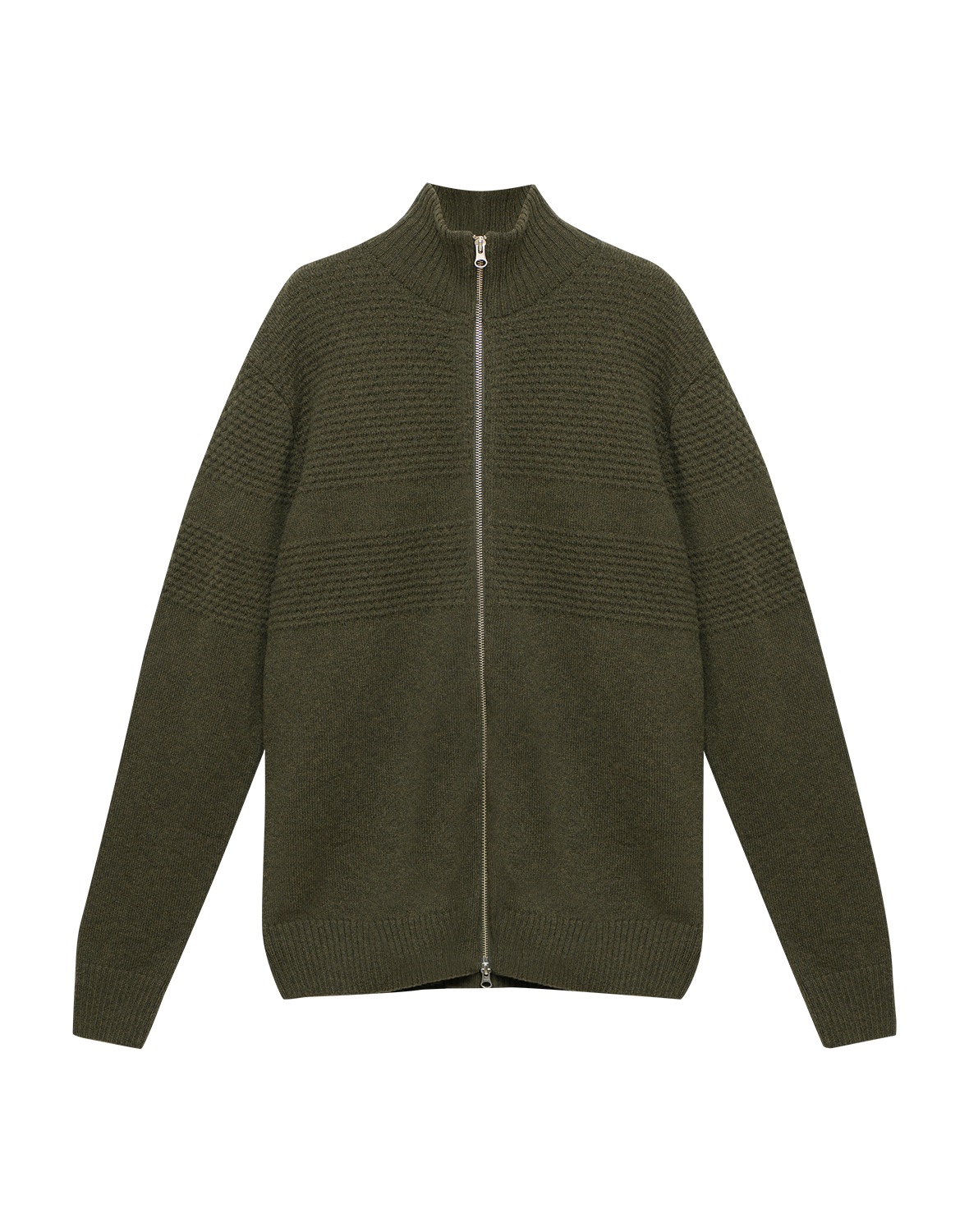 Cardigan met ritssluiting in lamswol voor heren
