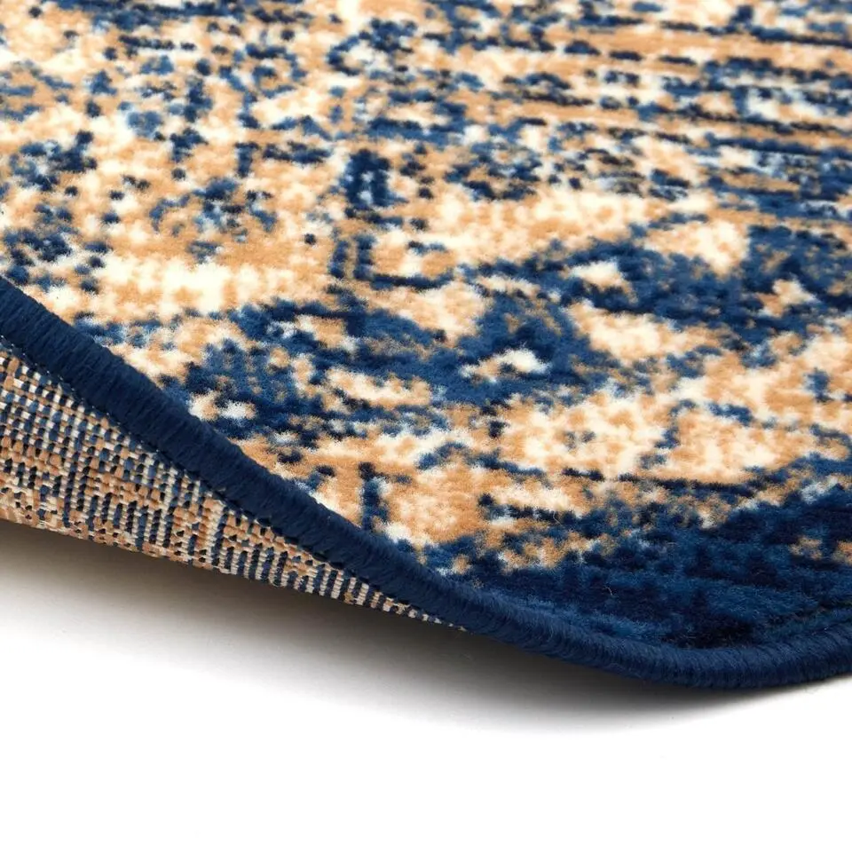 Interieur05 rond vintage vloerkleed Aila blauw - 120 x 120 cm