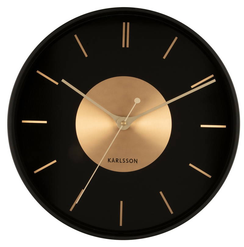 KARLSSON Wanduhr Gold Disc black