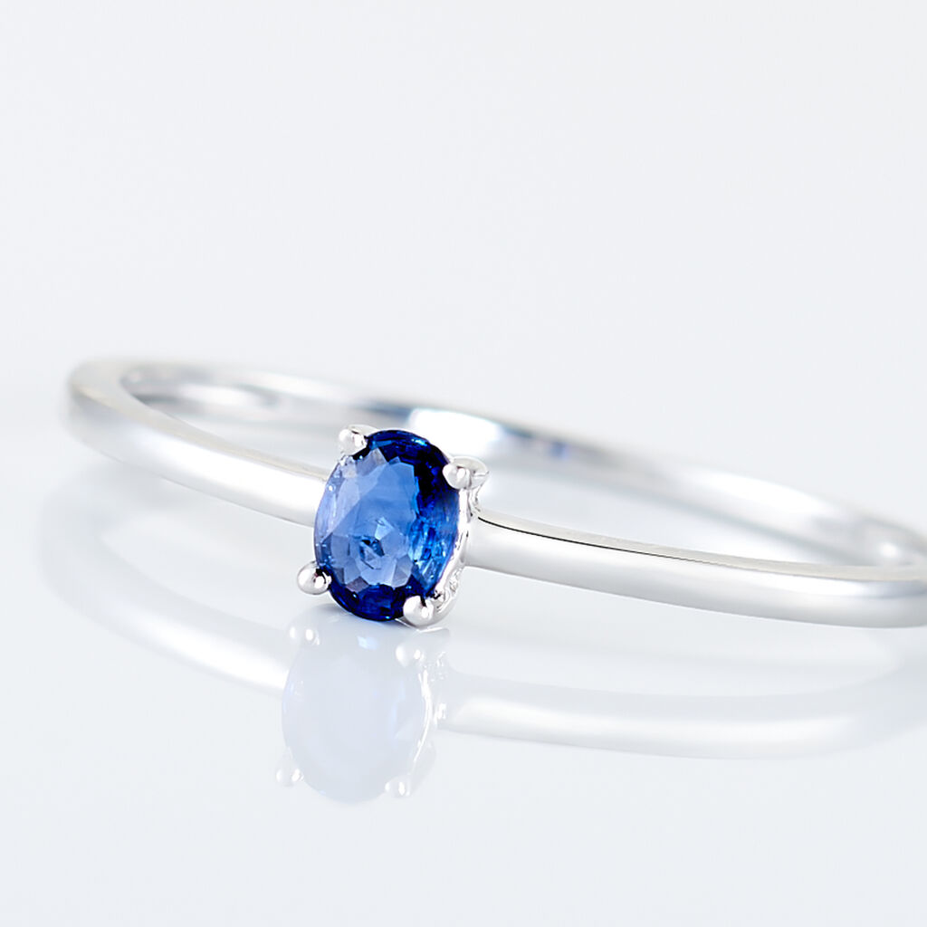 Bague Solitaire Dota Or Blanc Saphir