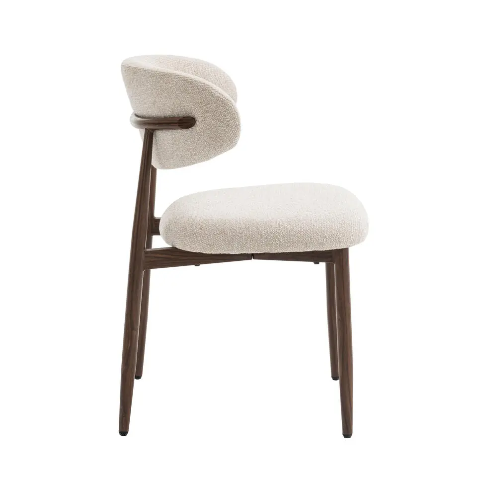 Celia Eetkamerstoelen Set van 2 - Beige Walnoot