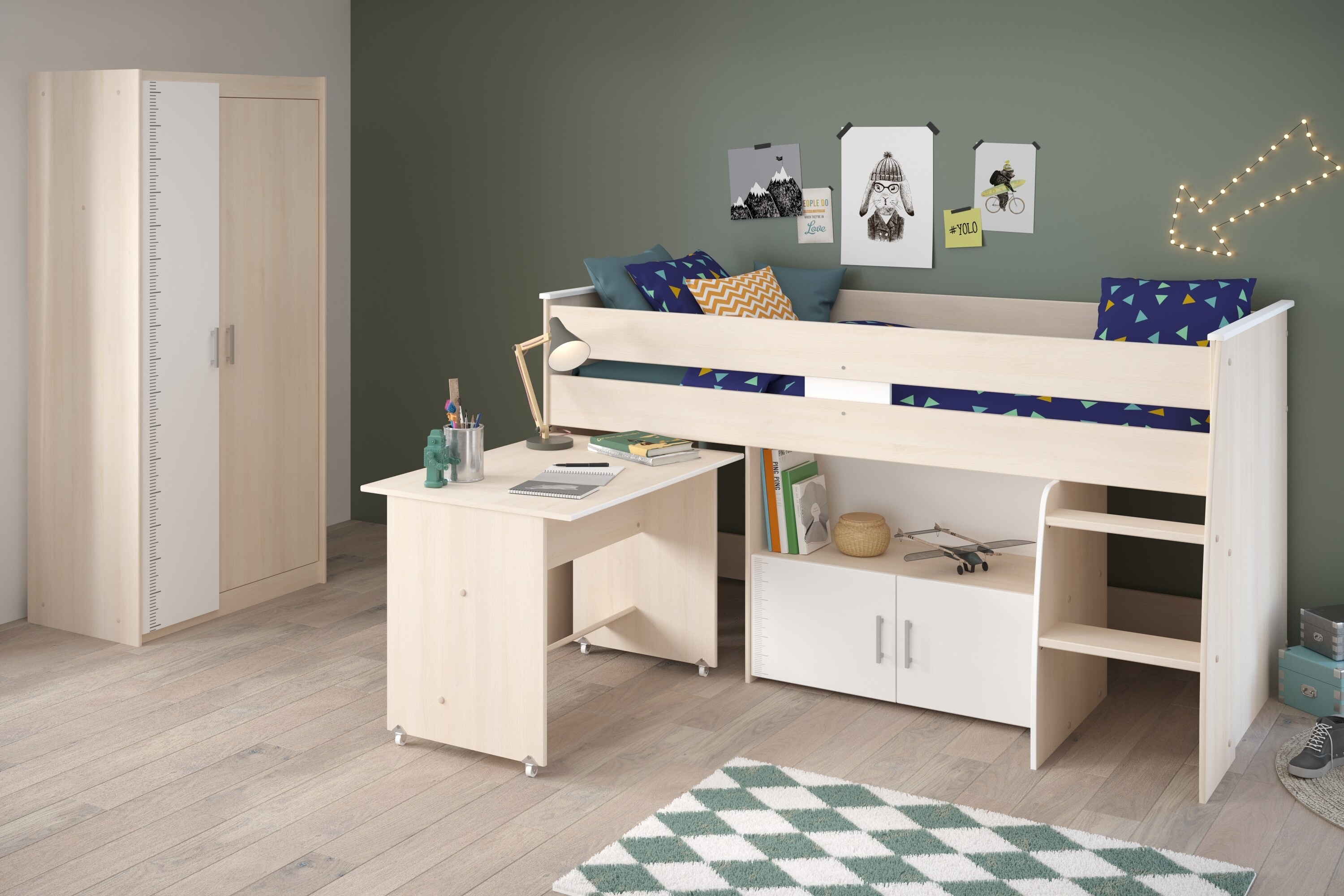 Parisot Multifunktionsbett mit Kleiderschrank 