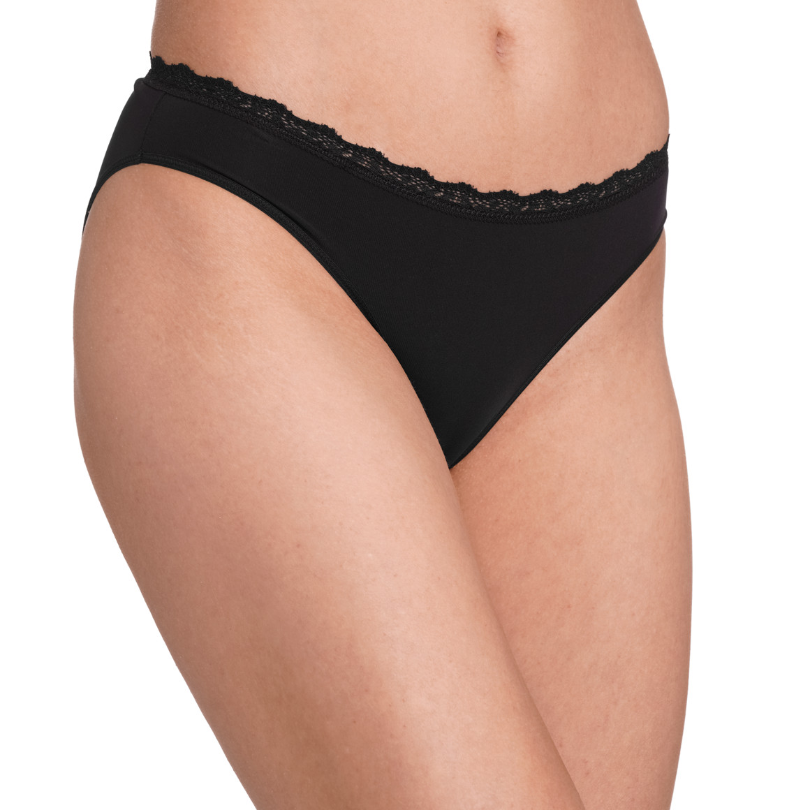 Gina Benotti 3 Damen Slips mit Spitze schwarz