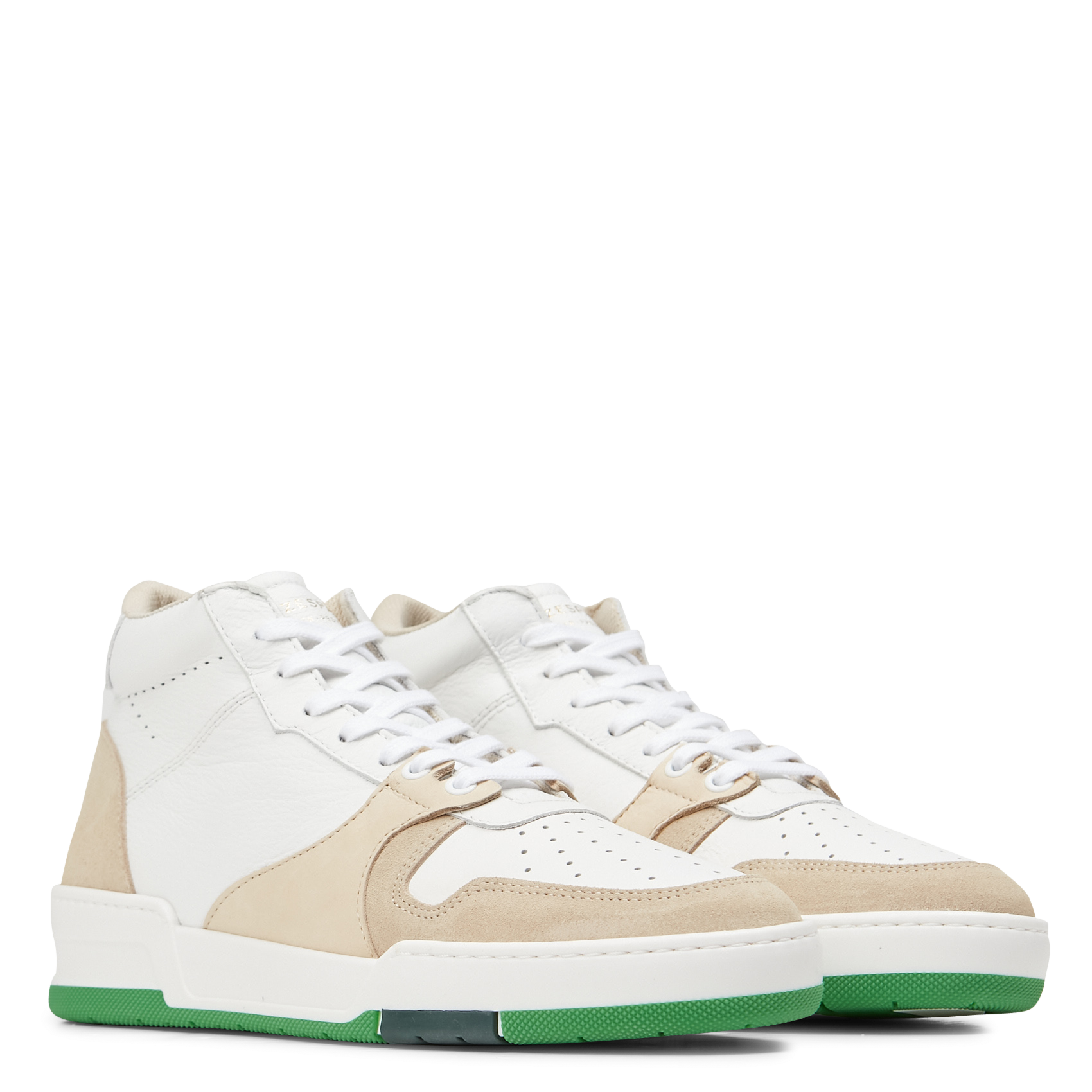 Baskets montantes en cuir | Beige