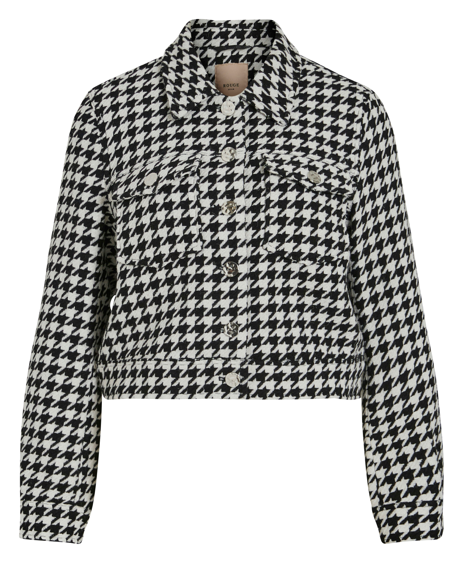 BROOK - Veste droite en laine mélangée imprimée | Gris