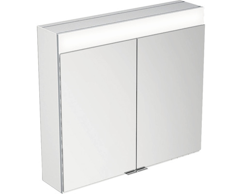 KEUCO Edition 400 spiegelkast, 71 x 16,7 x 65 cm, zilver, 2-deurs, LED, IP24