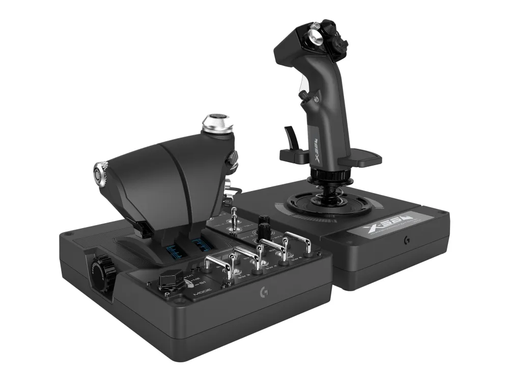 LOGITECH G Saitek Pro Flight X56 Rhino - Joystick og speeder - kabling - for PC