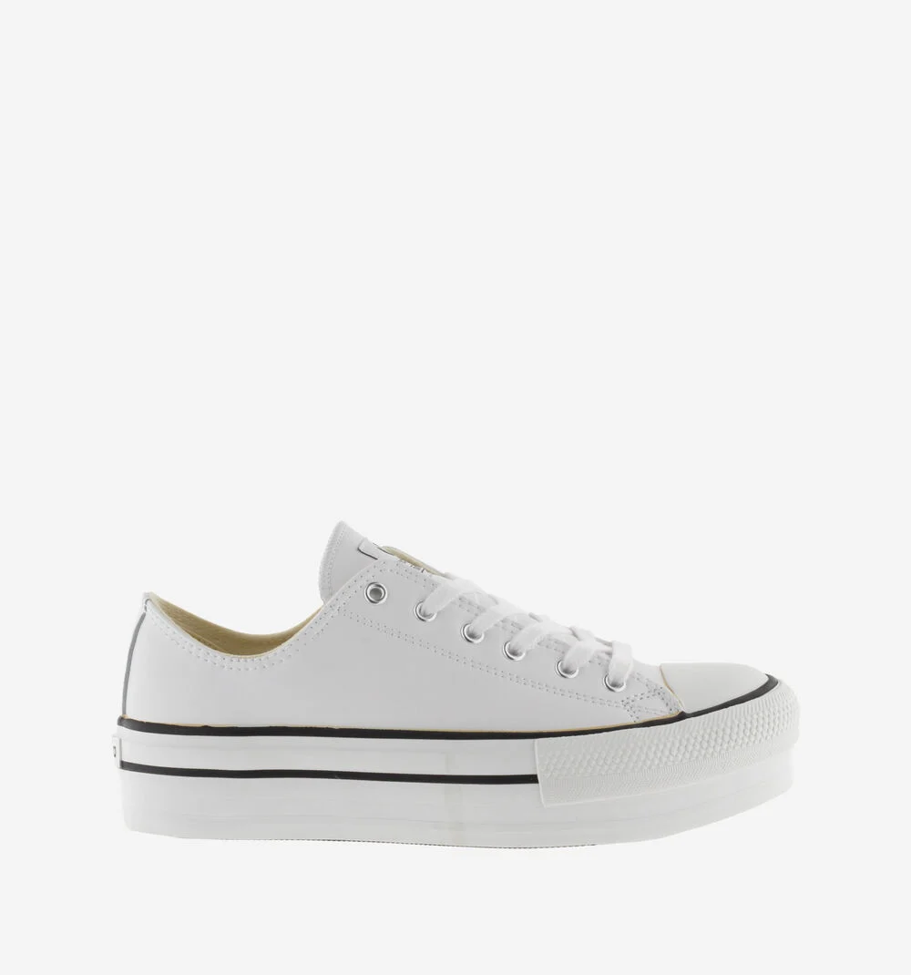 TRIBU DOBLE DOUBLE EFFET CUIR Baskets effet cuir plateforme BLANCO
