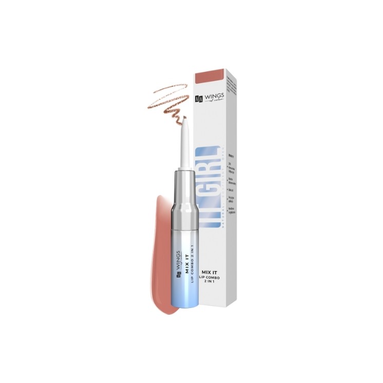 AA Wings of Color It Girl Mix It 2in1 Flüssiger Lipgloss + Lipliner / Nude praline / 5 g + 0,2 2 g
