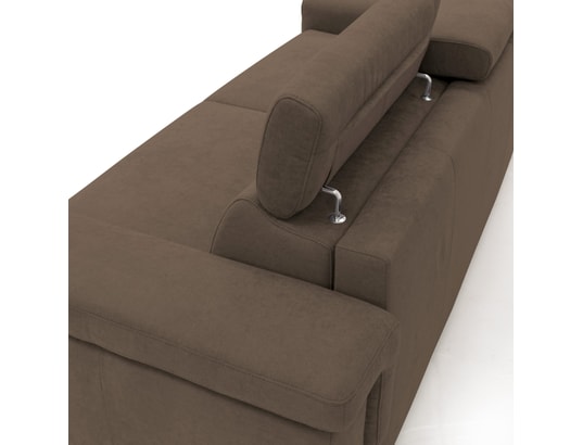 DIVANI.STORE - Canapé lit giunone matelas h18 cm brun 2 places