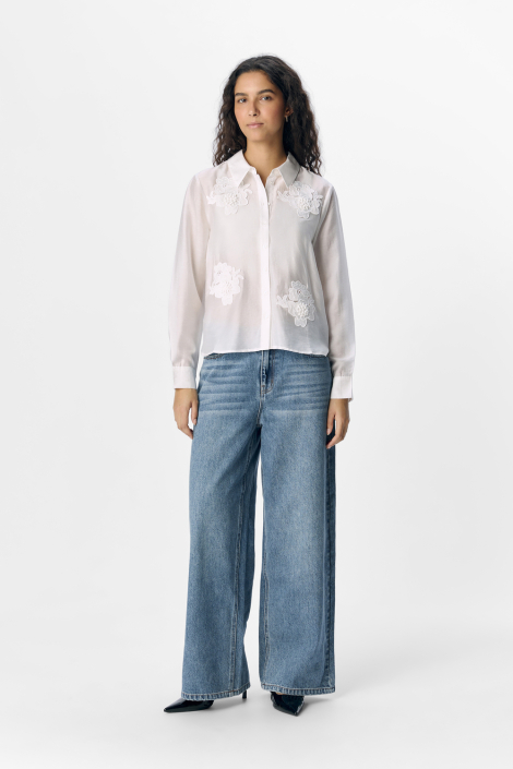 Object ecru dames blouse