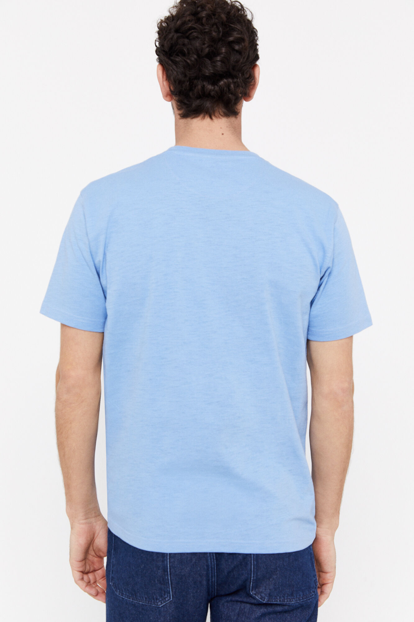 Camiseta elegante com bolso - Azul