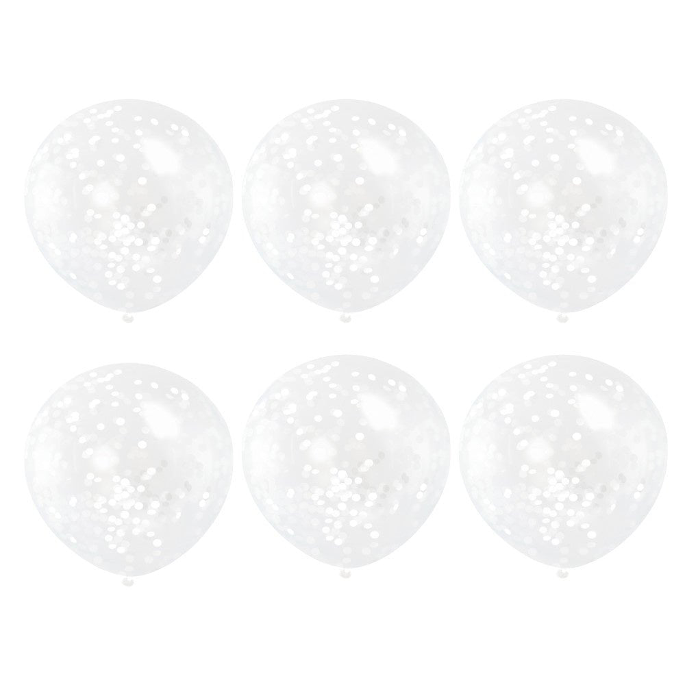 Confetti Ballonnen Wit 30,5cm 6st