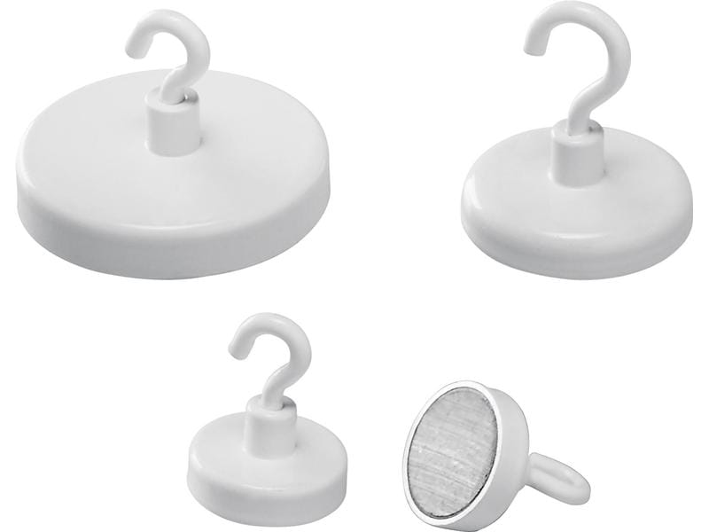 Magnetoplan Hakenmagnet Ø 4.7 cm Weiss, 1 Stück Hakenmagnet 4.7 cm