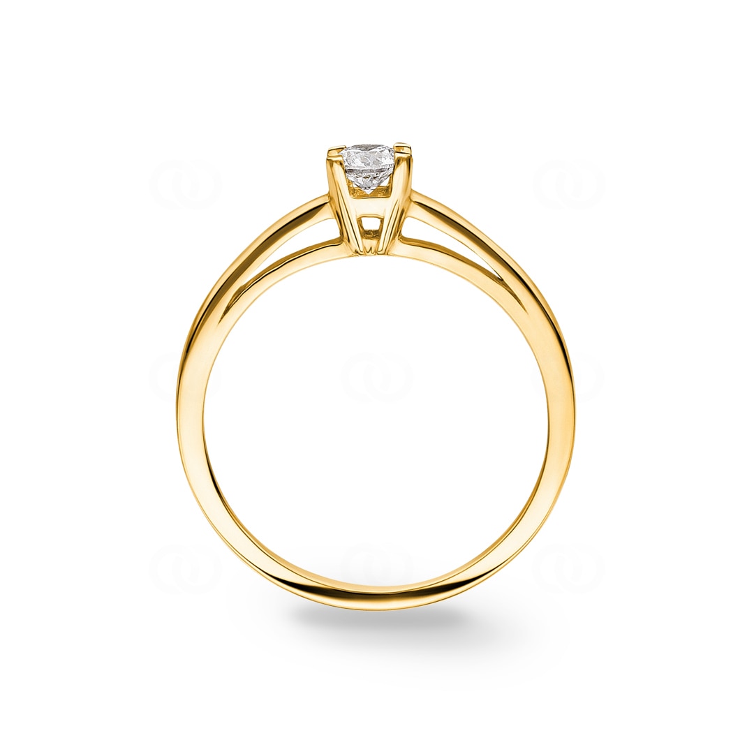 Verlobungsring 750/18 K Gelbgold mit Diamant 0.19 ct H/si