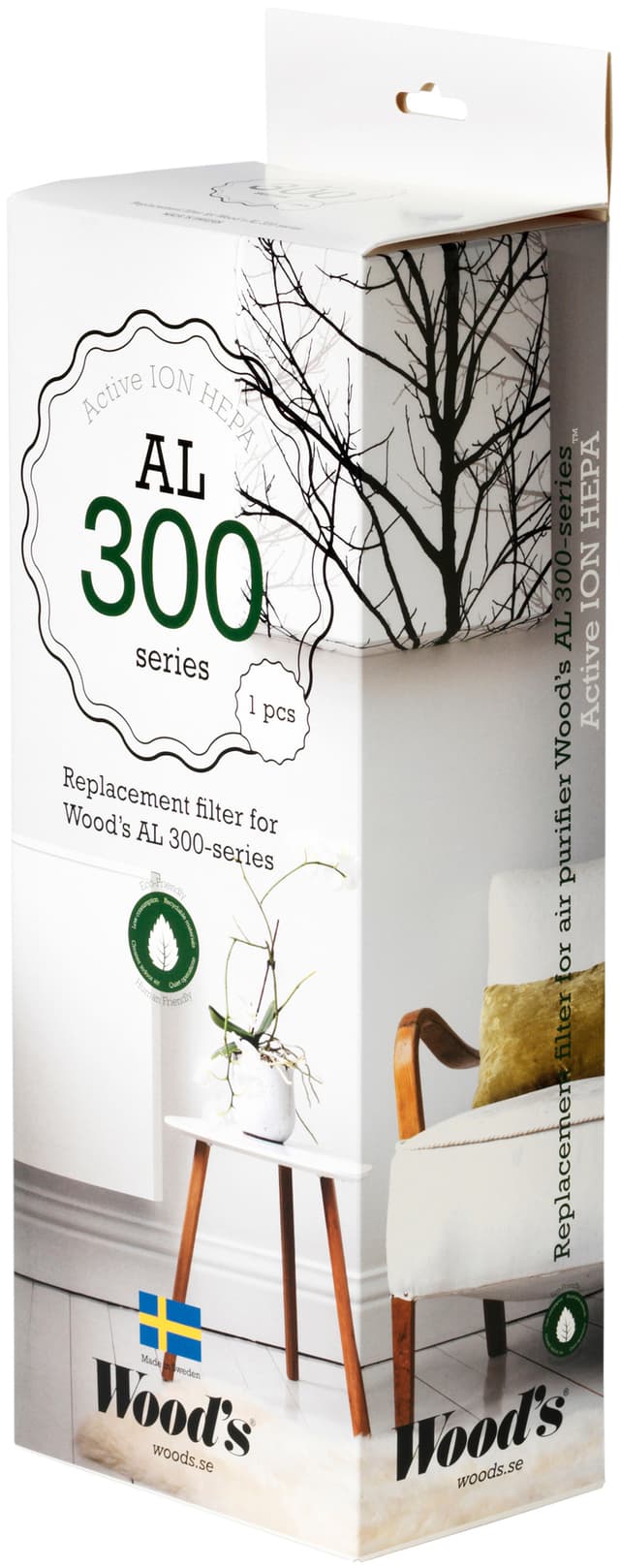 Woods Active ION HEPA filter til luftrenser WHE301
