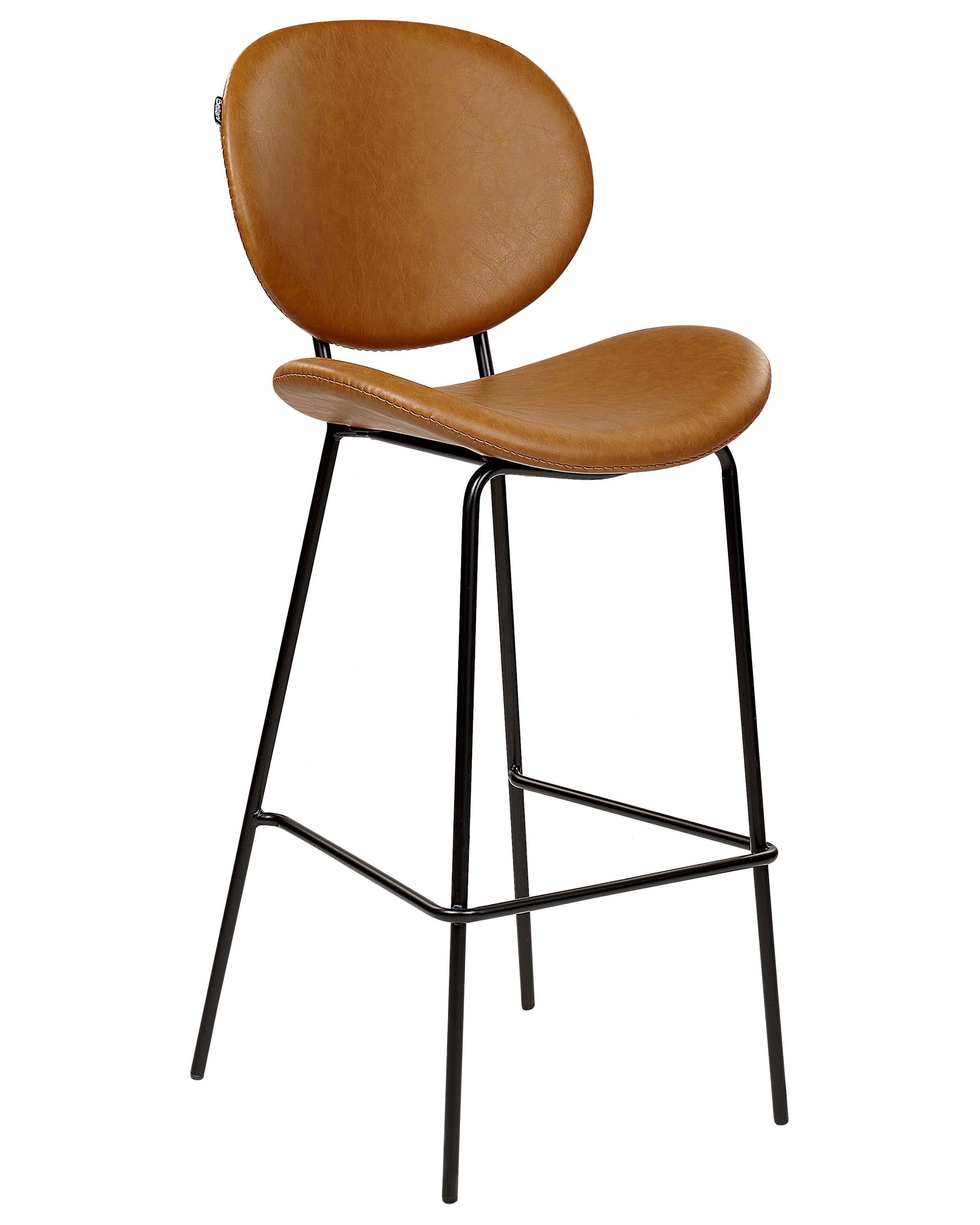 Set van 2 barstoelen LUANA Kunstleer Goudbruin