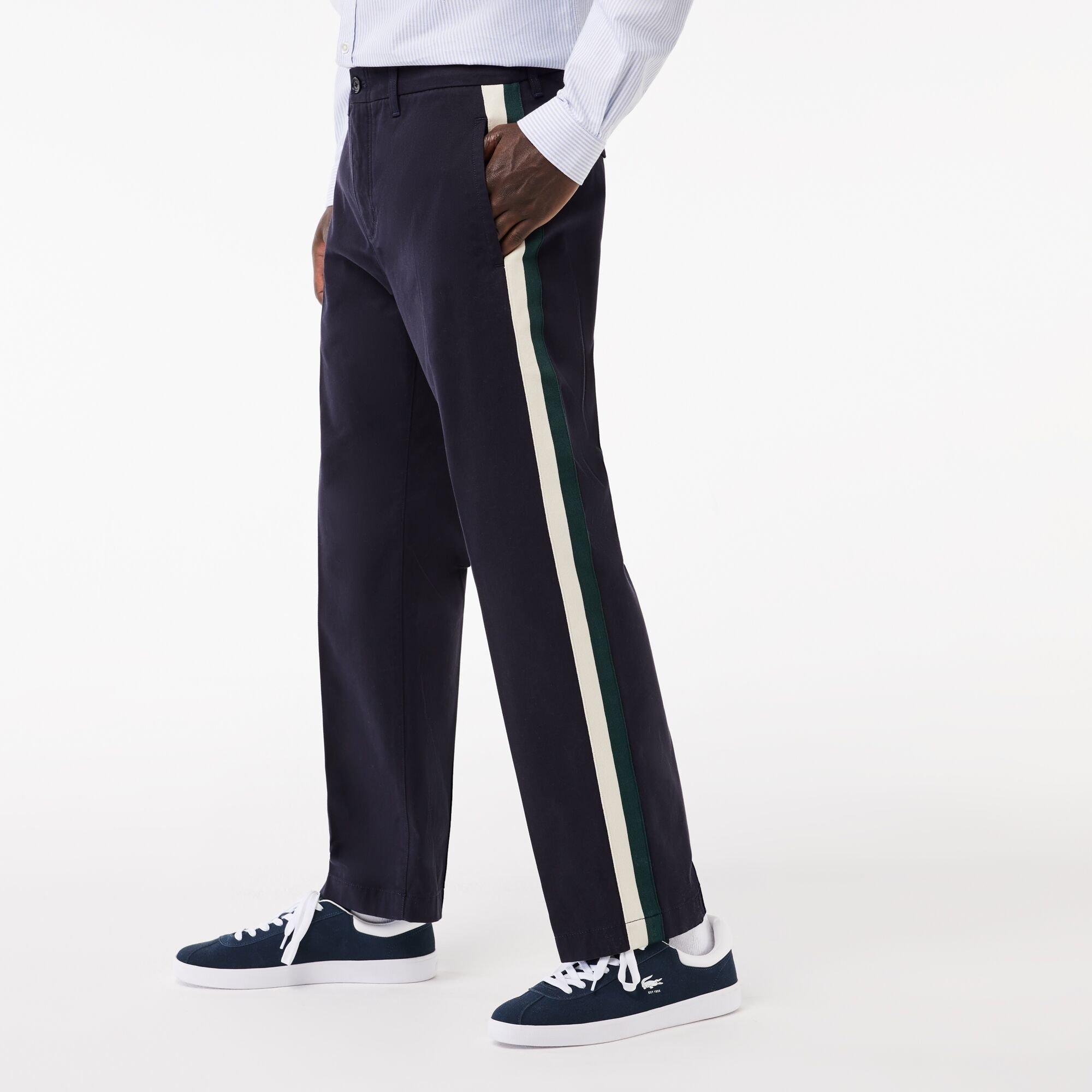 Lacoste Straight Fit Contrast Stripe Chinos