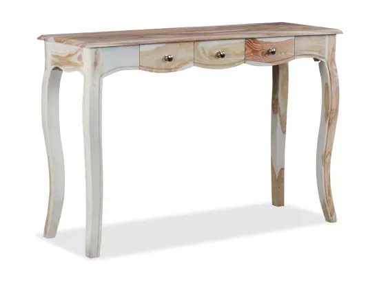 Table console et 3 tiroirs Bois massif 110x40x76 cm