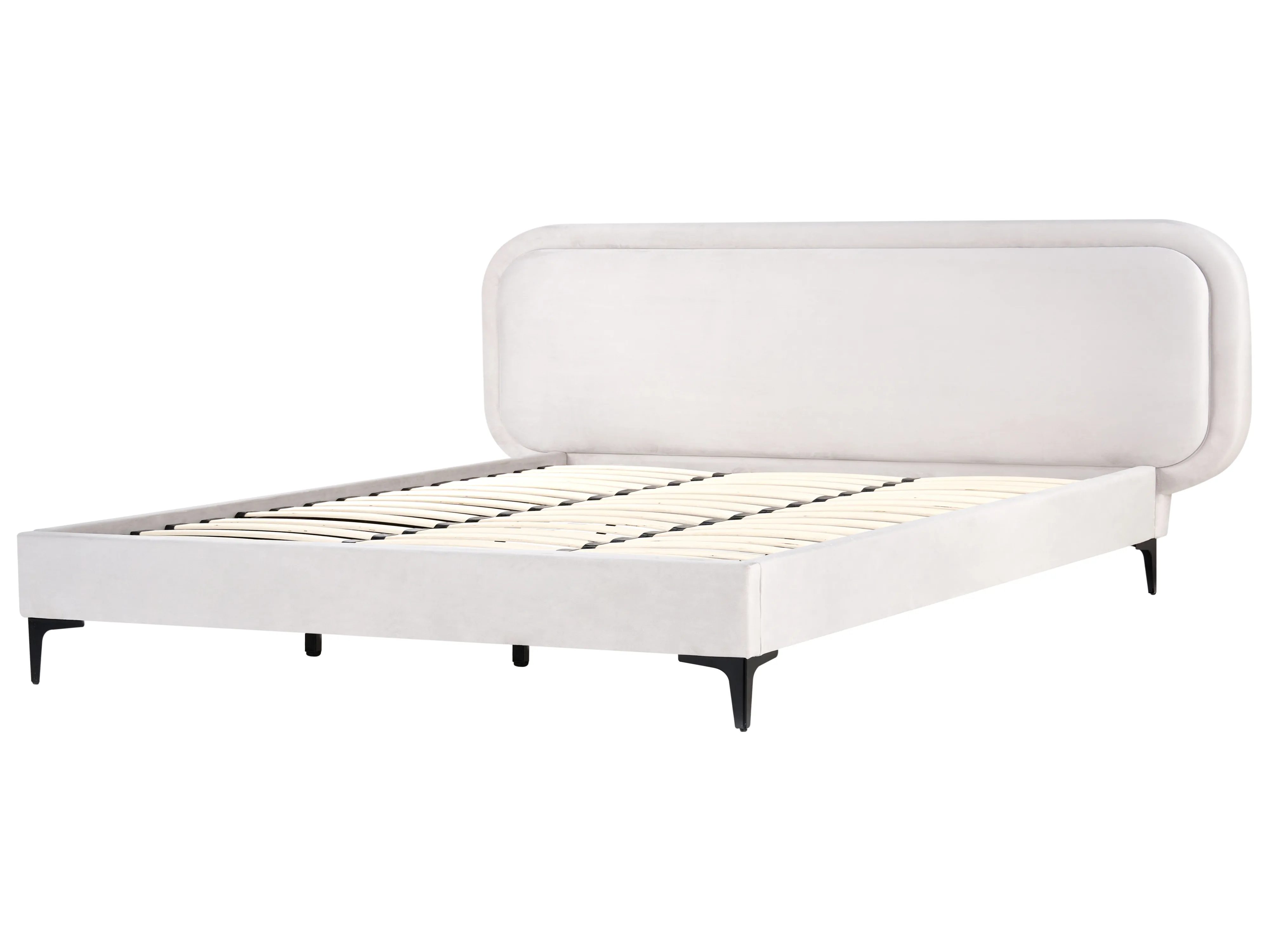 Bed Fluweel SUZETTE 180 x 200 cm Lichtgrijs