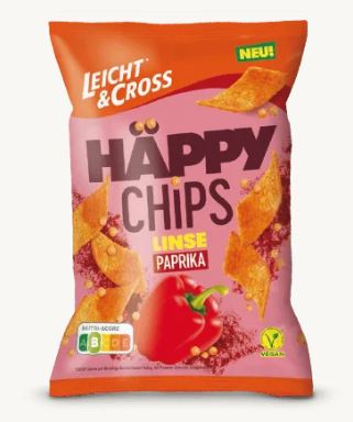 Leicht & Cross Happy Chips Linse Paprika 90g MHD:11.6.25