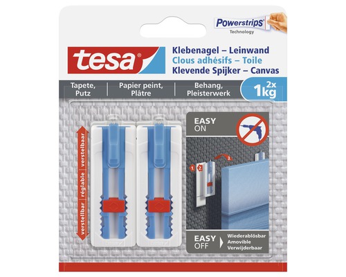 Tesa kleefspijkers, wit, 2 stuks, 2 x 1 kg