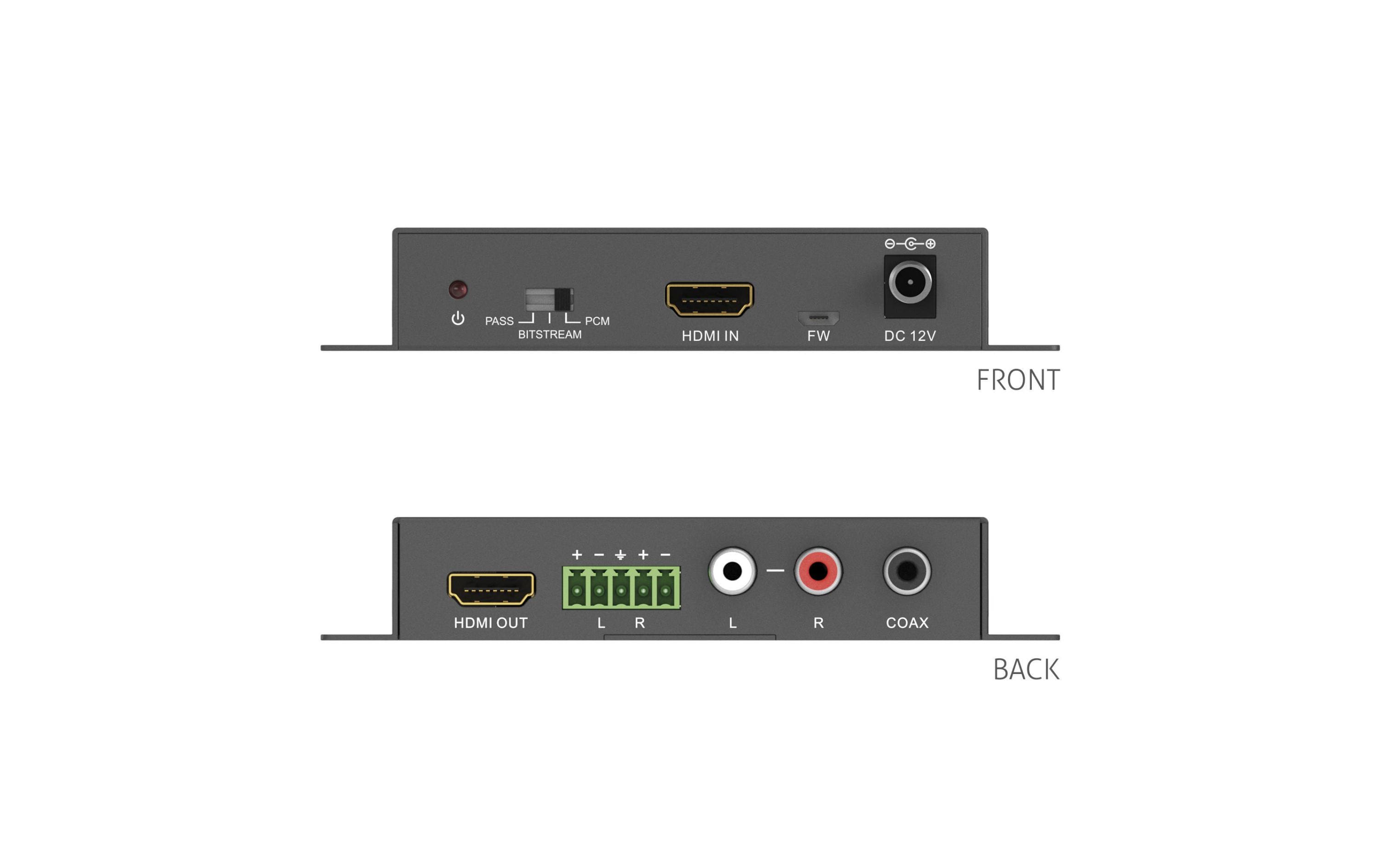 Audio Extraktor PT-C-HDADE HDMI 2.0a Audio-Extraktor4K 18Gbps HDMI Audio Extraktor