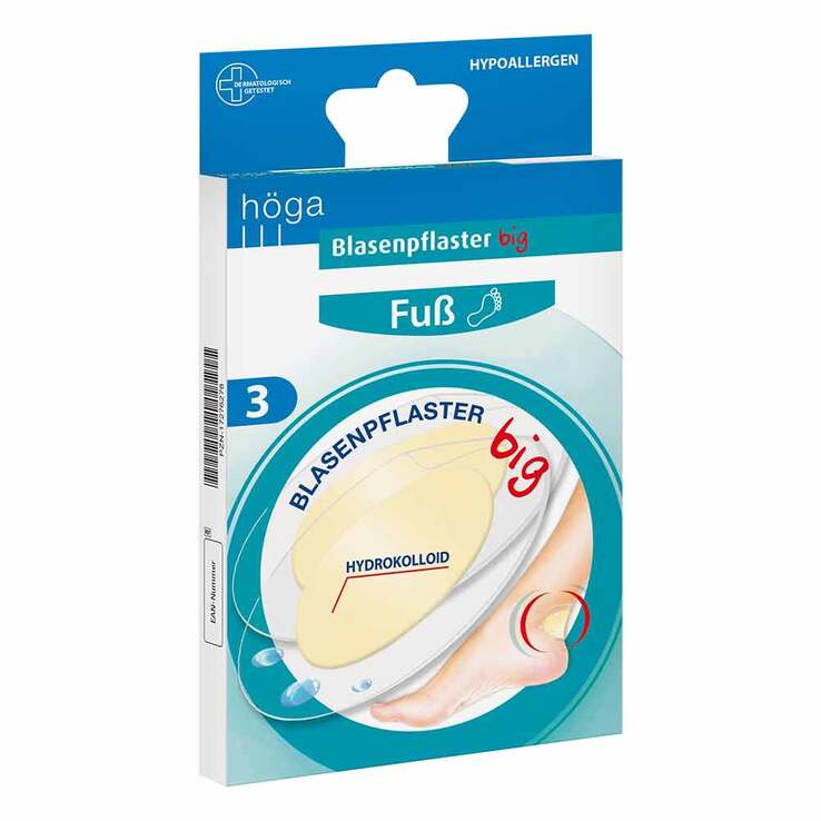 höga Blasenpflaster Fuß big 9,6 x 6,6 cm, 3 St