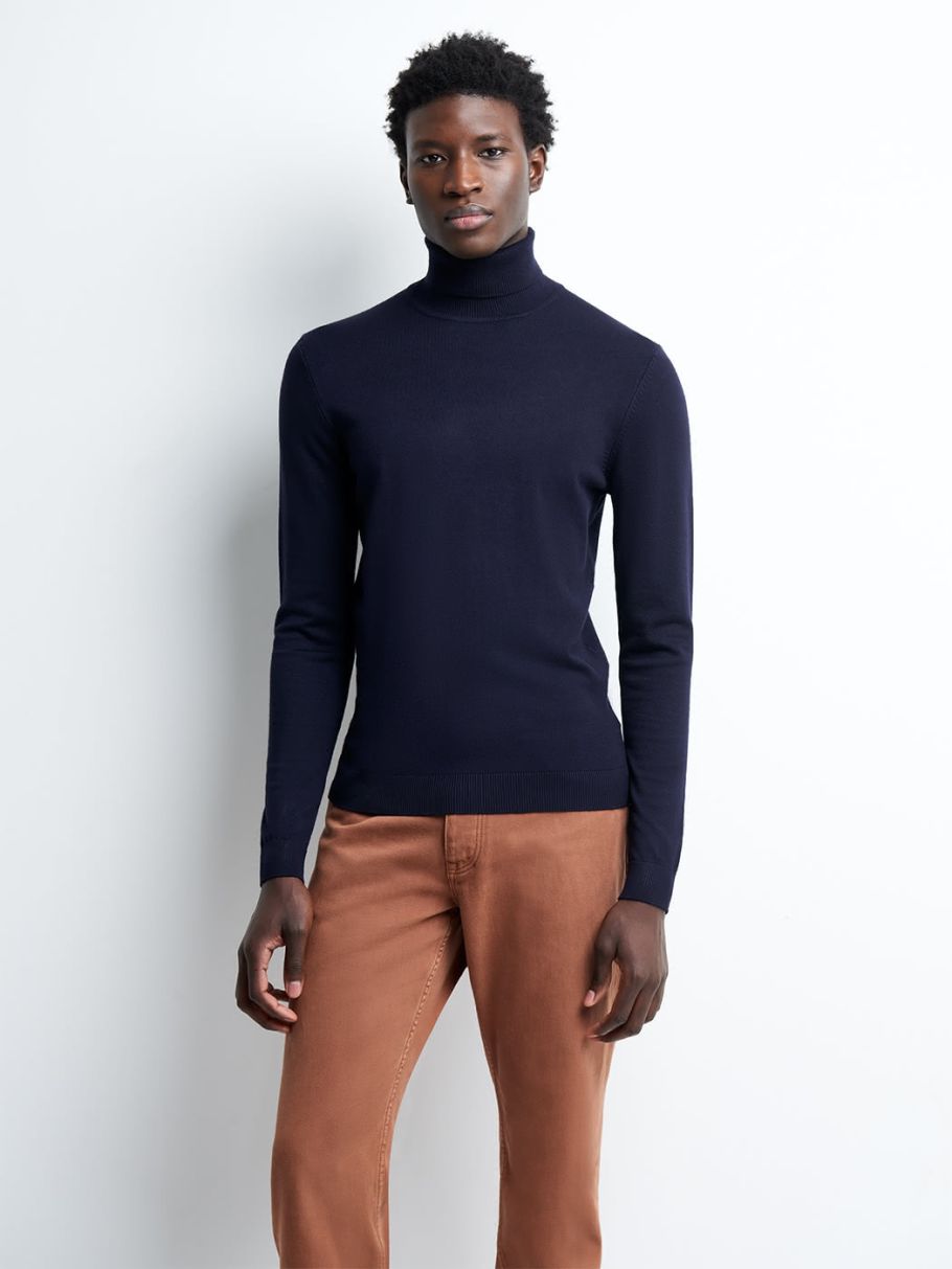 Pull col roulé en viscose certifiée