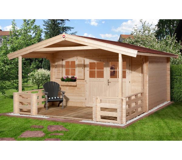 Weka Gartenhaus 111 B mit Vordach + Terrasse