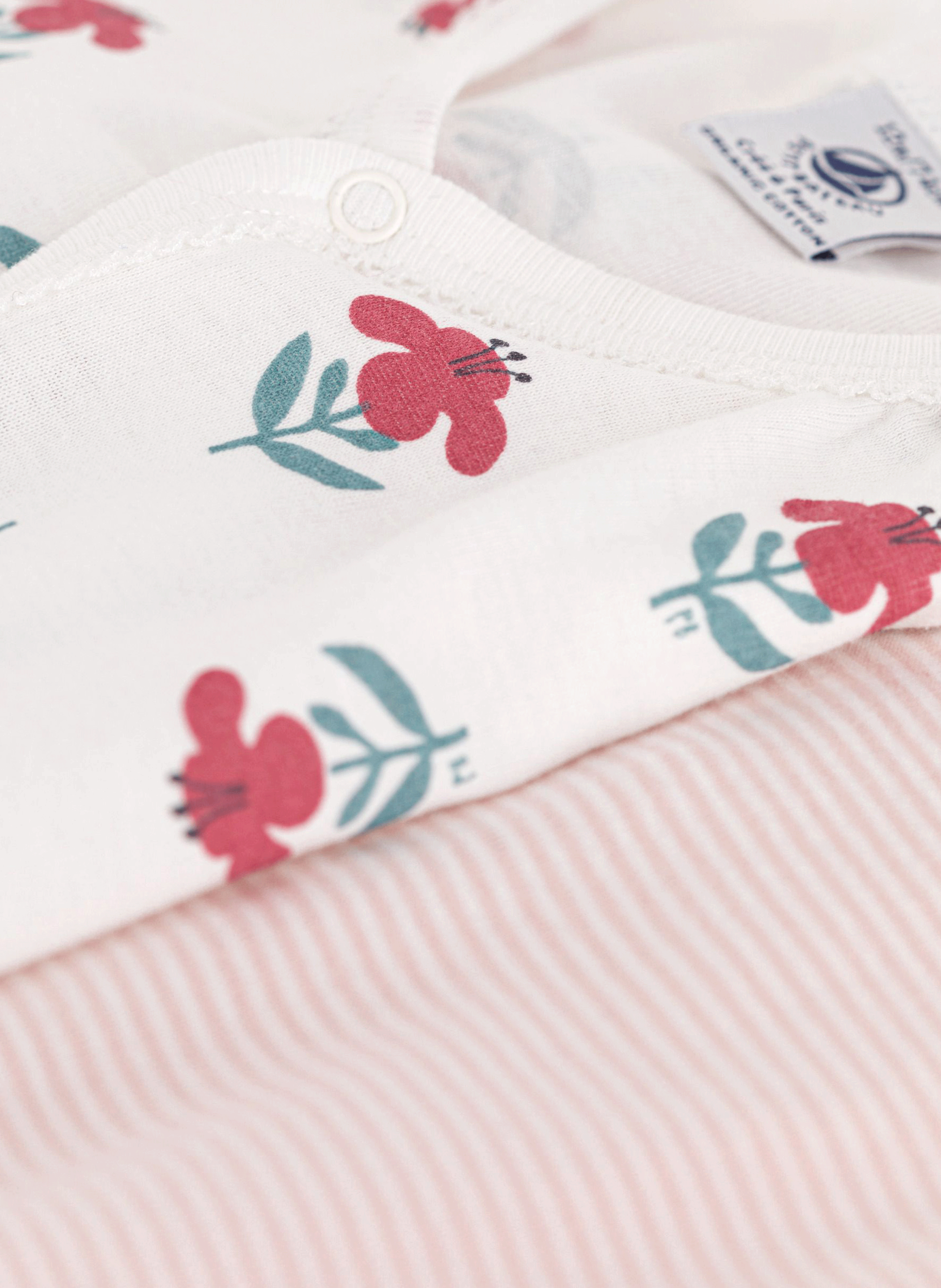 Lot de 2 combinaisons courtes en coton bio | Multicolore