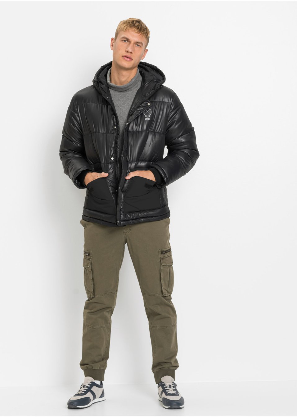Veste matelassée en mélange de matière avec polyester recyclé, Loose Fit