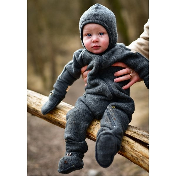 Uld Baby Køredragt Anthracite Melange