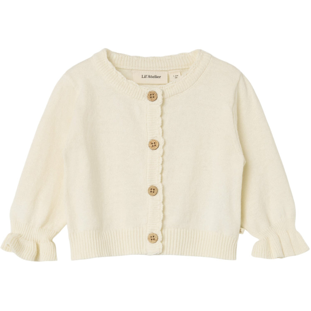 Køb Lil'Atelier Coconut Milk Fauci Fia Kort Strik Cardigan
