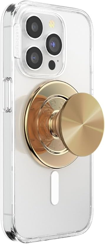 PopGrip MagSafe Round Finger Griff Halterung (Austauschbarer Top) für Apple iPhone (807259) - Alum Radial Gold