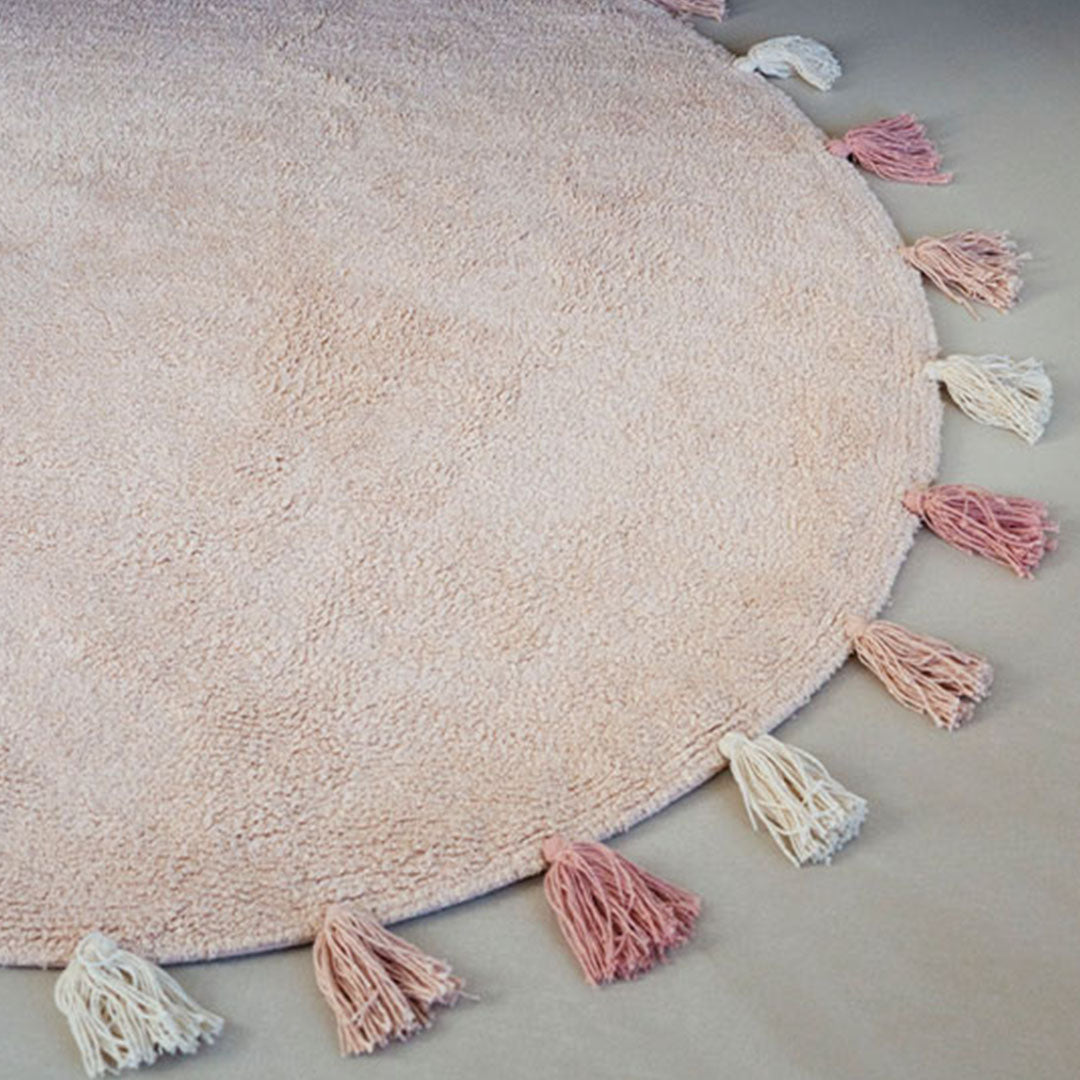 tapis petit vloerkleed sara - roze - 130x130 cm