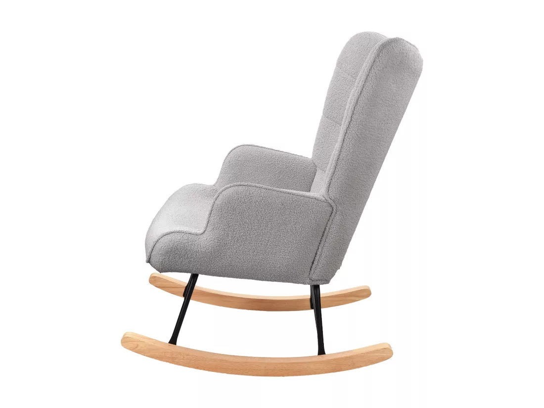 Fauteuil à Bascule Adulte - Chaise à Bascule d'extérieur Ergonomique - pour Salon - Jardin - Chambre - Gris