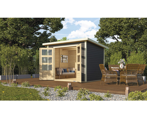 Expresshaus, Karibu Prompto 3 tuinhuis, 282 x 210 cm, terragrijs