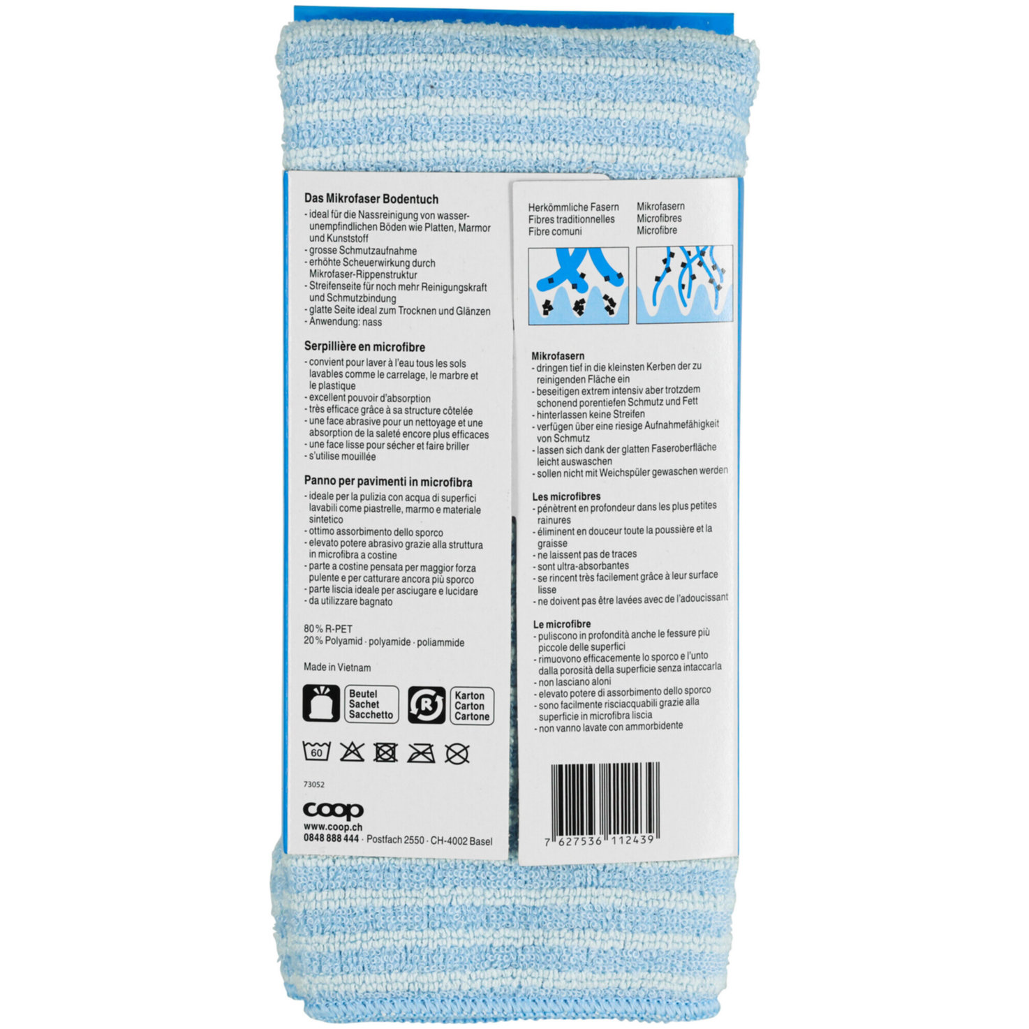 Clean Mikrofaser Bodentuch 42x60cm R-PET
