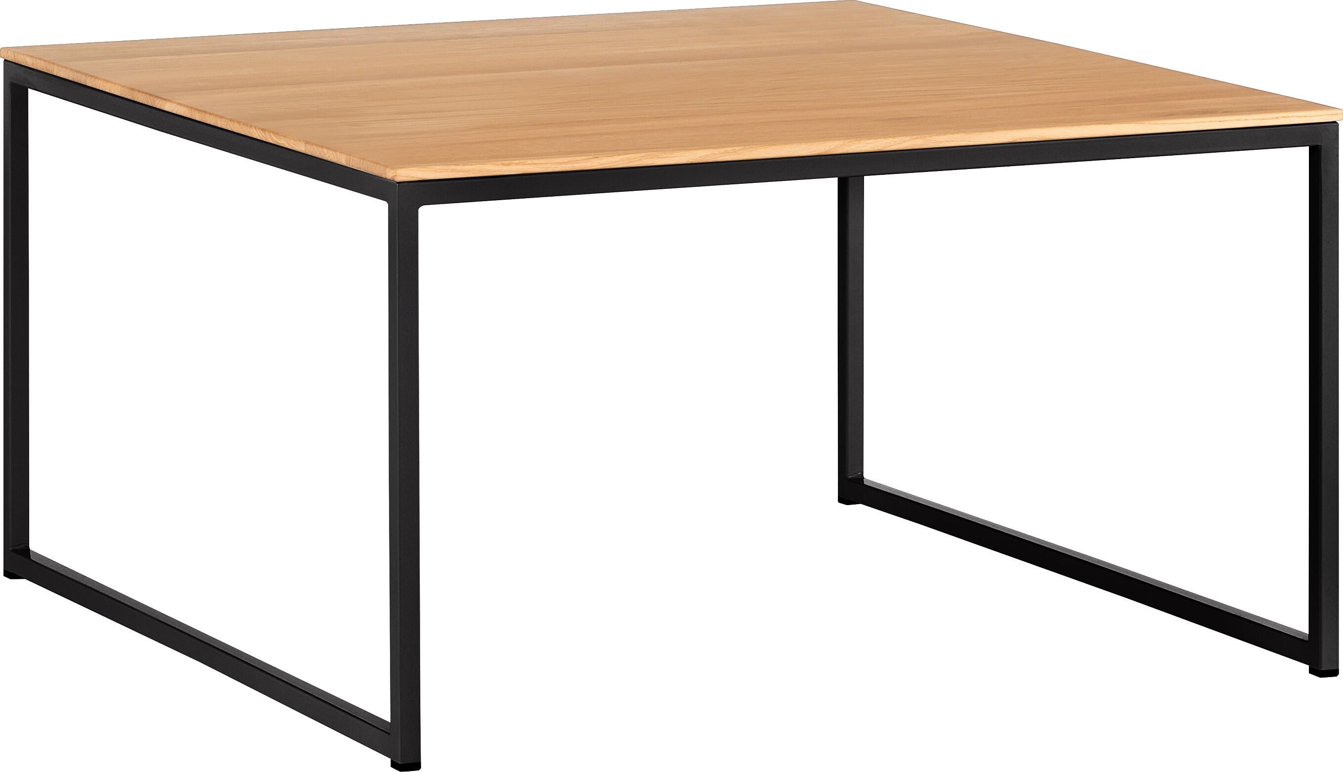 AVEA Salontisch - Eiche massiv / schwarz / B: 65.0 cm x T: 65.0 cm x H: 36.0 cm