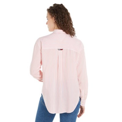 Chemise à manches longues femme Tjw Drapy Striped boyfriend TOMMY HILFIGER