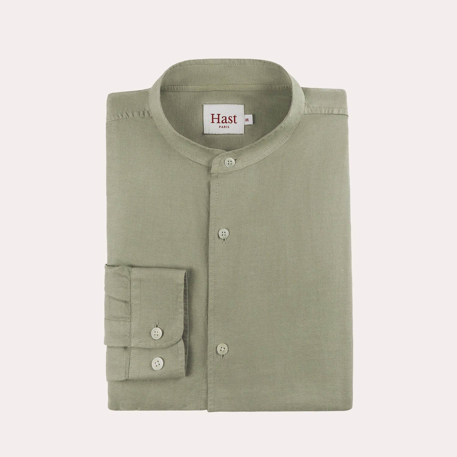 Sage green cotton and linen shirt