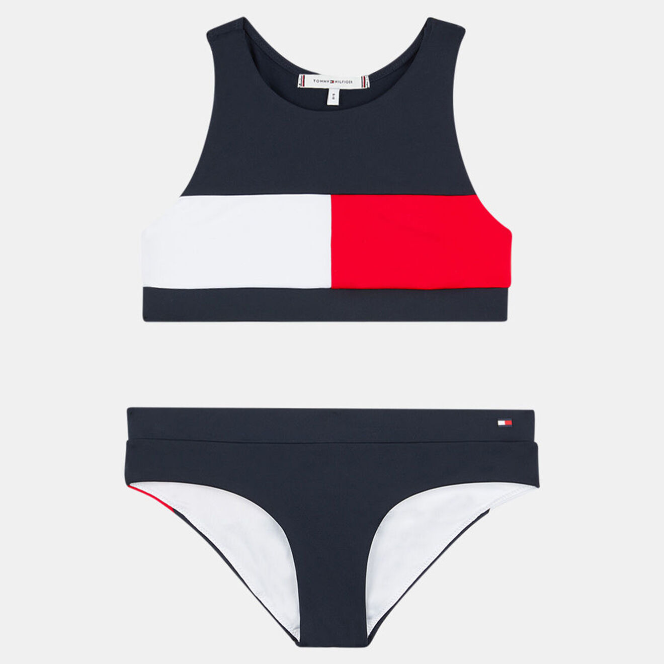 Tommy Hilfiger Maillot de Bain 2 Pièces en Matière recyclée Brassière Color-block bleu marine