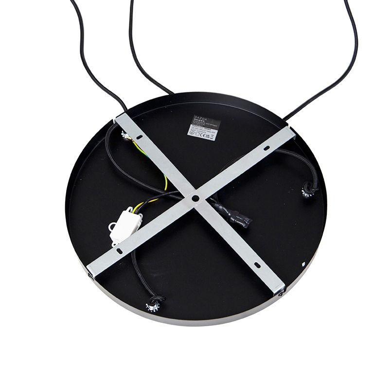 Smart hanglamp zwart met smoke glas 3-lichts incl. Wifi A60 - Zuzanna