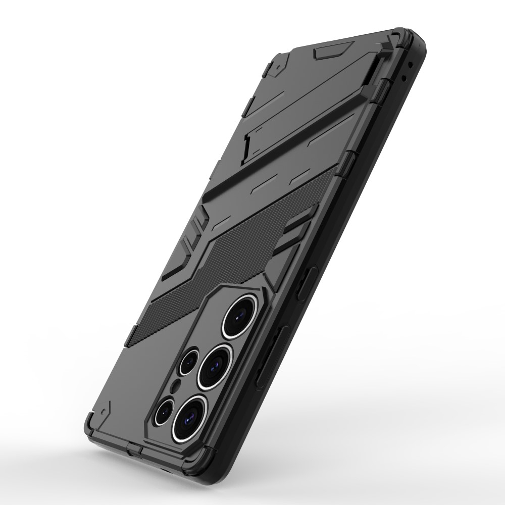 Samsung Galaxy S25 Ultra Hybrid Hardcase Hülle   Kickstand Aufsteller - Schwarz