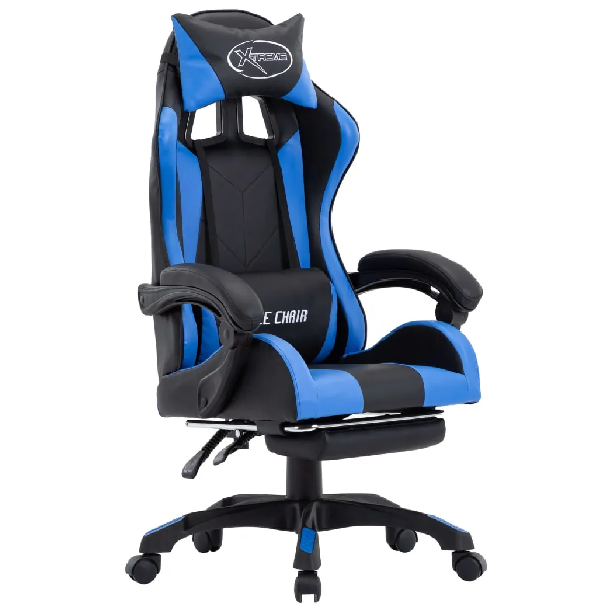 vidaXL Fauteuil jeux vidéo Bleu et noir