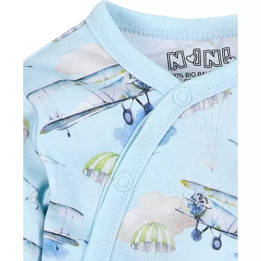 Nini Body Langarm Planes blau