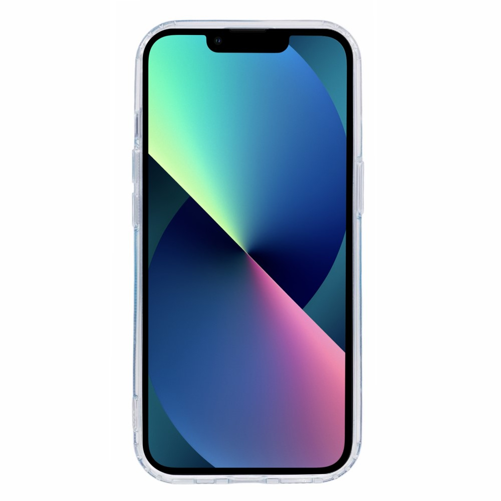 iPhone 13 MagSafe Hülle mit Acryl Rückseite und Farbverlauf im Glitzer Design - Blau